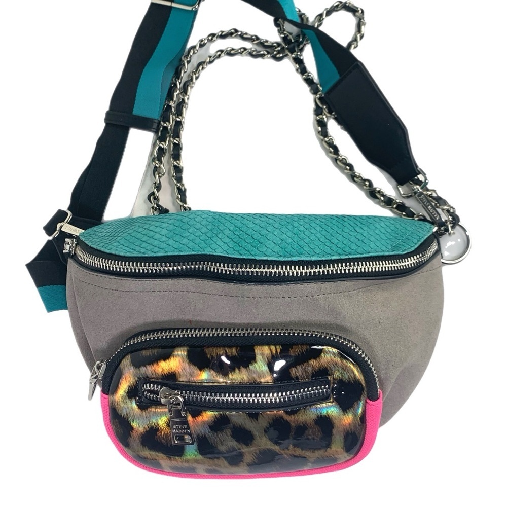 Steve Madden Turquoise and Leopard Crossbody Bag
